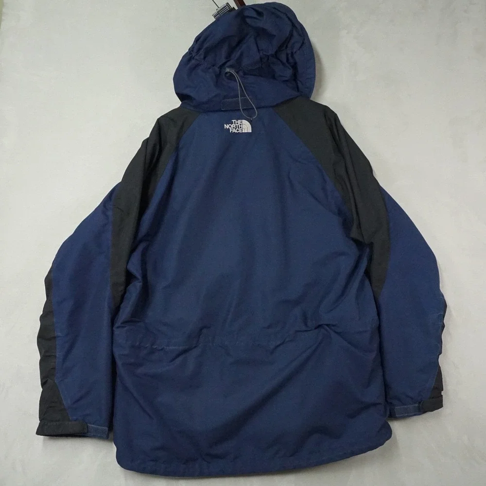 The North Face HyVent Jacket Men XL Navy Blue Lined Full Zip Hooded Rain Outdoor